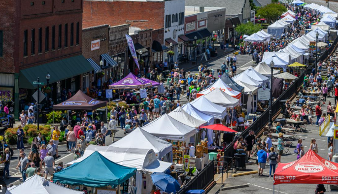 Downtown Acworth festival in the Northwest Atlanta homes for sale area guide