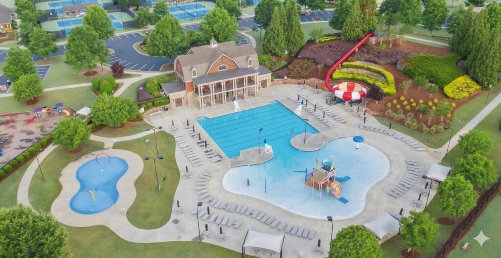 Seven Hills Dallas GA homes for sale community amenities pool tennis courts