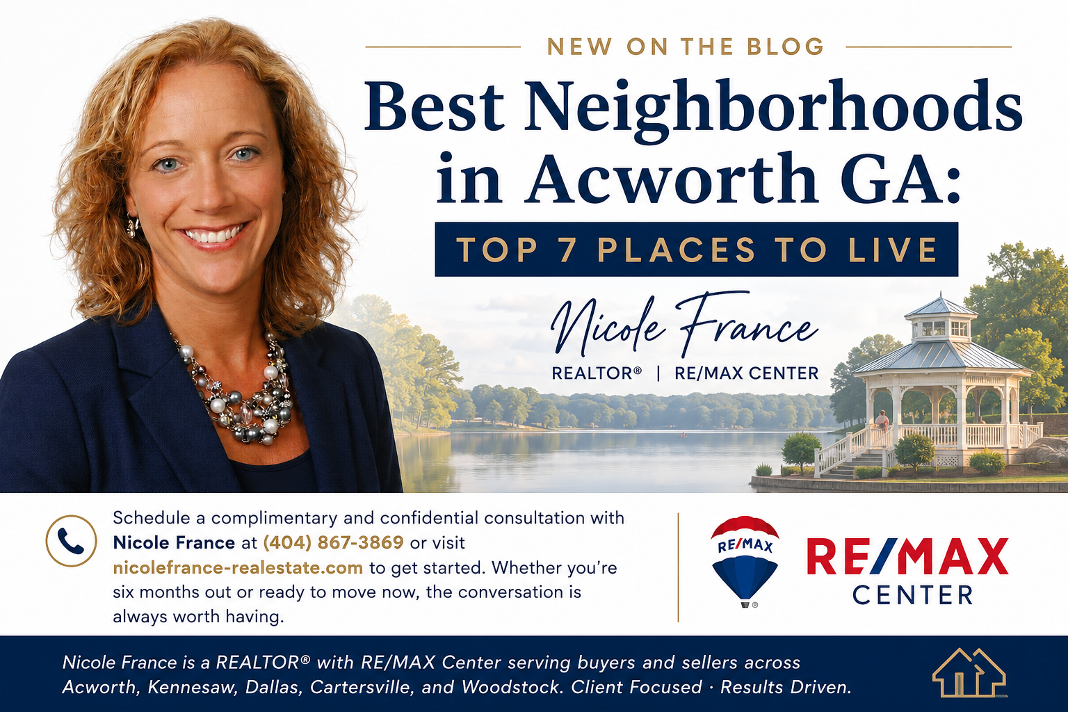 Aerial view of Acworth Georgia neighborhoods near Lake Allatoona
