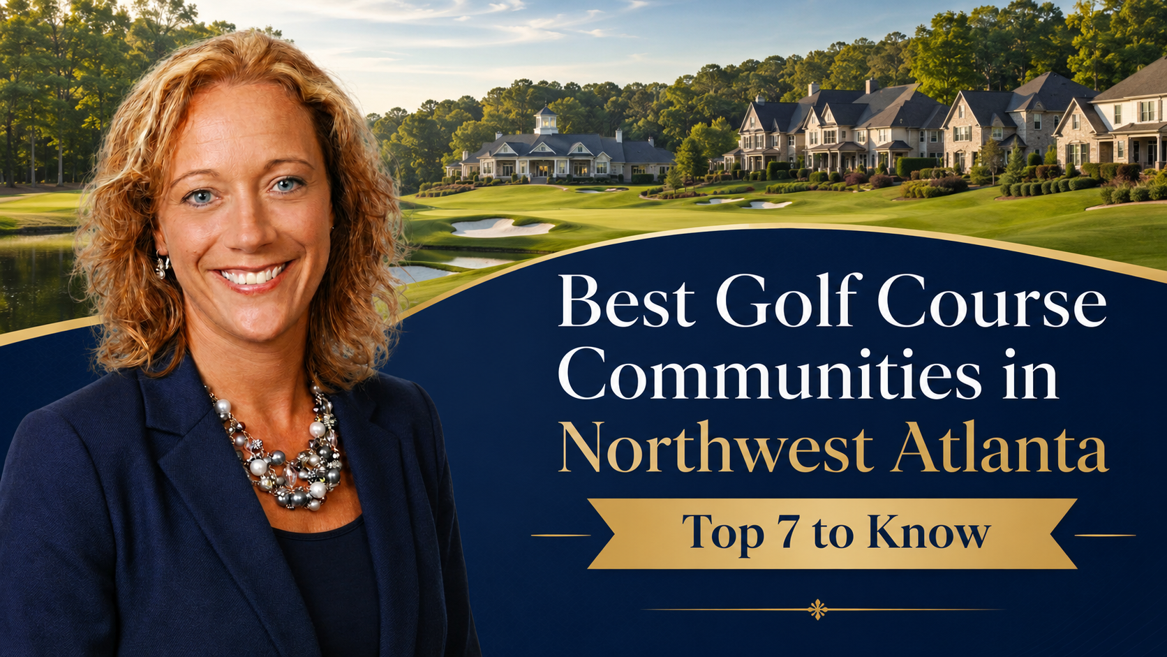 Golf course fairway with homes in Northwest Atlanta Georgia community